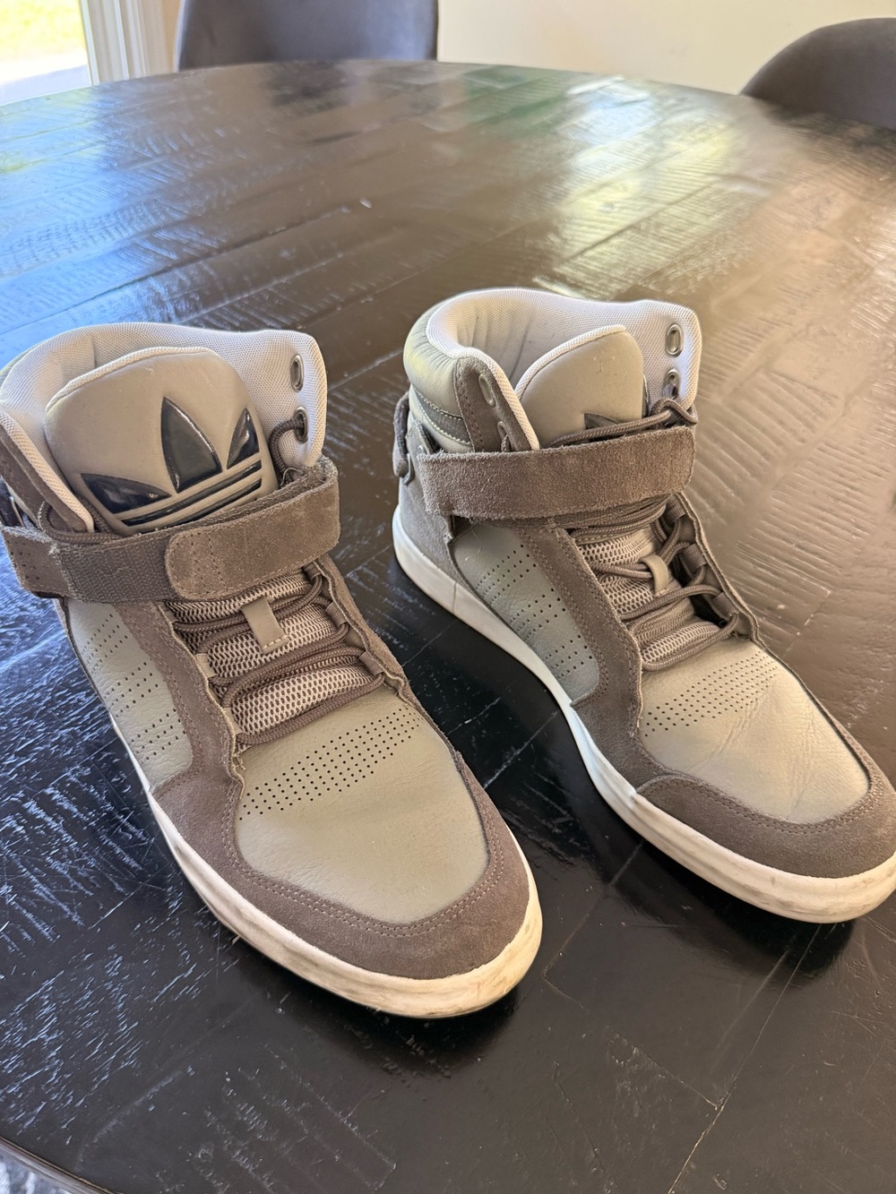 adidas men’s High-Top Sneakers in Grey and Taupe